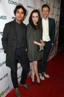 LOS ANGELES, NOV 11 - Kunal Nayyar, Zoe Lister-Jones, Daryl Wein at the Consumed Los Angeles Premiere at the Laemmle Music Hall 3 on November 11, 2015 in Beverly Hills, CA photo