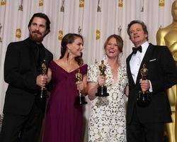 LOS ANGELES  27 - Christian Bale, Natalie Portman, Melissa Leo, Colin Firth in the Press Room at the 83rd Academy Awards at Kodak Theater, Hollywood and Highland on February 27, 2011 in Los Angeles, CA photo