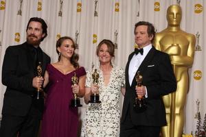 LOS ANGELES  27 - Christian Bale, Natalie Portman, Melissa Leo, Colin Firth in the Press Room at the 83rd Academy Awards at Kodak Theater, Hollywood and Highland on February 27, 2011 in Los Angeles, CA photo