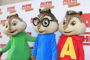 LOS ANGELES  DEC 12 - Alvin and The Chipmunks at the Alvin And The Chipmunks - The Road Chip Los Angeles Premiere at the Zanuck Theater, 20th Century Fox Lot on December 12, 2015 in Los Angeles, CA photo