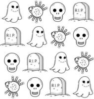 halloween seamles pattern with ghost and grave vector