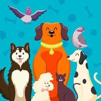 Domestic Pets Concept vector