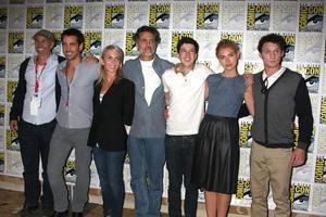 SAN DIEGO, JUL 22 - Craig Gillespie, Colin Farrell, Marti Noxon, Chris Sarandon, Christopher Mintz-Plasse, Imogen Poots, Anton Yelchin at the 2011 Comic-Con Convention, Day 2 at San Diego Convention Center on July 22, 2010 in San DIego, CA photo