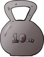 cartoon 10kg kettle bell weight vector