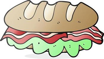 cartoon huge sandwich vector