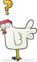 cartoon confused chicken vector