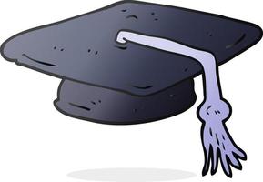 gorro de graduación de dibujos animados vector