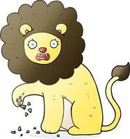 cartoon lion with thorn in foot vector