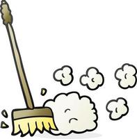 cartoon sweeping brush vector