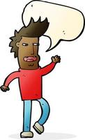 cartoon loudmouth man with speech bubble vector