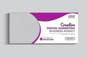 banner de portada de agencia de marketing digital para redes sociales vector