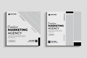 Digital marketing agency and corporate social media post template vector