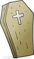 cartoon spooky coffin vector