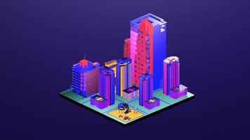 Isometric Retro City video