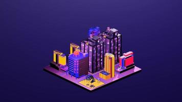 Isometric Retro City video