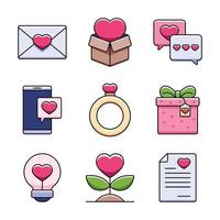 Colorful Heart Icons Set vector