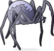 cartoon creepy spider vector