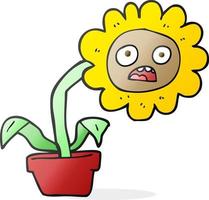 cartoon sad flower vector