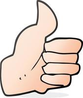 cartoon thumbs up symbol vector