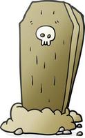 cartoon spooky coffin vector