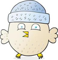 cartoon owl wearing hat vector