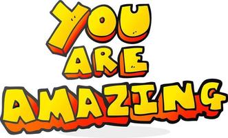 cartoon you are amazing text vector