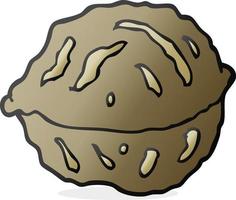 cartoon walnut in shell vector