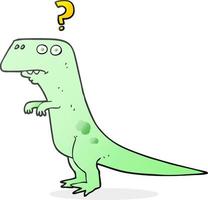 cartoon confused dinosaur vector