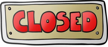 cartoon closed shop sign vector