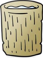 cartoon wooden cup with water vector