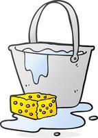 cartoon bucket of soapy water vector