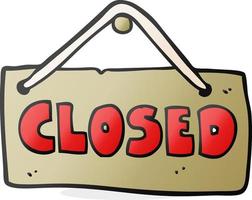 cartoon closed shop sign vector