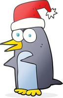 cartoon christmas penguin vector