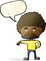 cartoon man with mustache making camp gesture with speech bubble vector