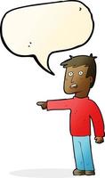 cartoon pointing man with speech bubble vector