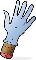 cartoon hand with rubber glove vector