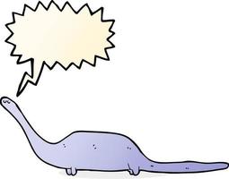 dinosaurio de dibujos animados con burbujas de discurso vector