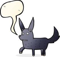 perro salvaje de dibujos animados con burbujas de discurso vector