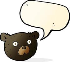 cartoon black bear with speech bubble vector