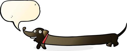 cartoon dachshund with speech bubble vector