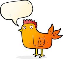 cartoon hen with speech bubble vector