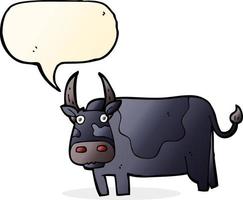 cartoon bull with speech bubble vector