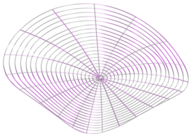 abstrakt 3d tolkning, vågig form, förvrängd sfär.3d tolkning. annorlunda regnbågsskimrande geometrisk former uppsättning. modern minimal metall objekt. trogen klämma konst png