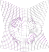 abstrakt 3d tolkning, vågig form, förvrängd sfär.3d tolkning. annorlunda regnbågsskimrande geometrisk former uppsättning. modern minimal metall objekt. trogen klämma konst png