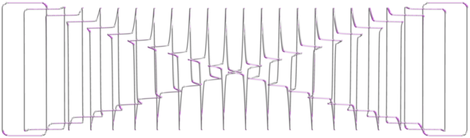 abstrakt 3d tolkning, vågig form, förvrängd sfär.3d tolkning. annorlunda regnbågsskimrande geometrisk former uppsättning. modern minimal metall objekt. trogen klämma konst png