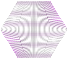 abstrakt 3d tolkning, vågig form, förvrängd sfär.3d tolkning. annorlunda regnbågsskimrande geometrisk former uppsättning. modern minimal metall objekt. trogen klämma konst png