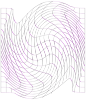 abstrakt 3d tolkning, vågig form, förvrängd sfär.3d tolkning. annorlunda regnbågsskimrande geometrisk former uppsättning. modern minimal metall objekt. trogen klämma konst png