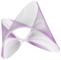 Abstract 3d rendering, wavy shape, distorted sphere.3d rendering. Different iridescent geometric shapes set. Modern minimal metal objects. Futuristic clip art png