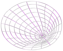 abstrakt 3d tolkning, vågig form, förvrängd sfär.3d tolkning. annorlunda regnbågsskimrande geometrisk former uppsättning. modern minimal metall objekt. trogen klämma konst png