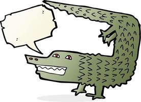 cartoon crocodile with speech bubble vector